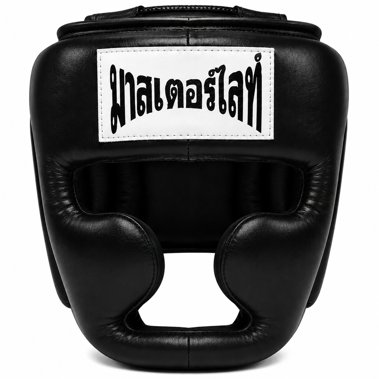 Thaismai Boxing Head Gear Cheek & Chin - Leather (Black)