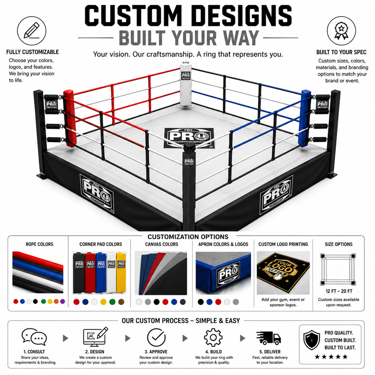 DAILY RENTAL - ProBoxing Boxing Ring | Made in USA