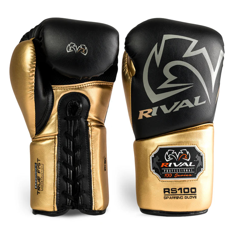 RS100 Professional Sparring Gloves - Black & Gold