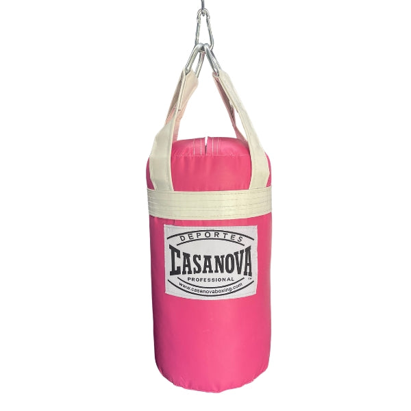 (NEW) Casanova® Punching Bag - Leather - (15 LBS) Pink & White