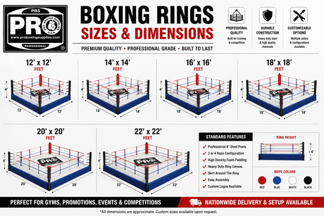 ProBoxing® Professional Boxing Ring (12' x 12' Foot) - Made in USA - (CUSTOM)