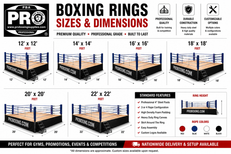 ProBoxing® Professional Boxing Ring (12' x 12' Foot) - Made in USA