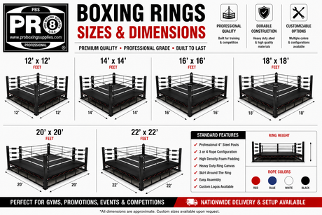 ProBoxing® Professional Boxing Ring (12' x 12' Foot) - Made in USA