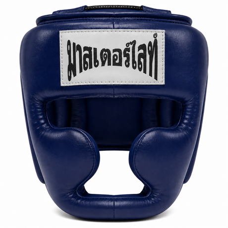 Thaismai Boxing Head Gear Cheek & Chin - Leather (Red)
