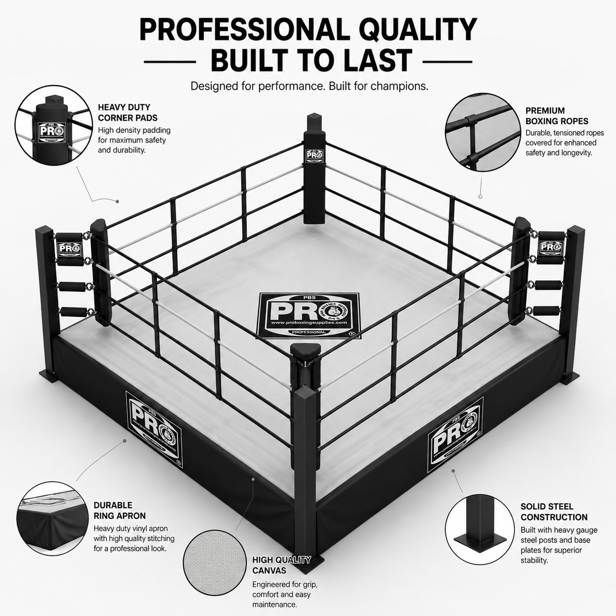 DAILY RENTAL - ProBoxing Boxing Ring | Made in USA
