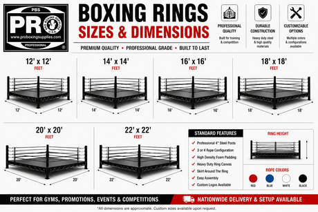 ProBoxing® Professional Boxing Ring (12' x 12' Foot) - Made in USA