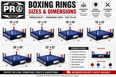 ProBoxing® Professional Boxing Ring (12' x 12' Foot) - Made in USA