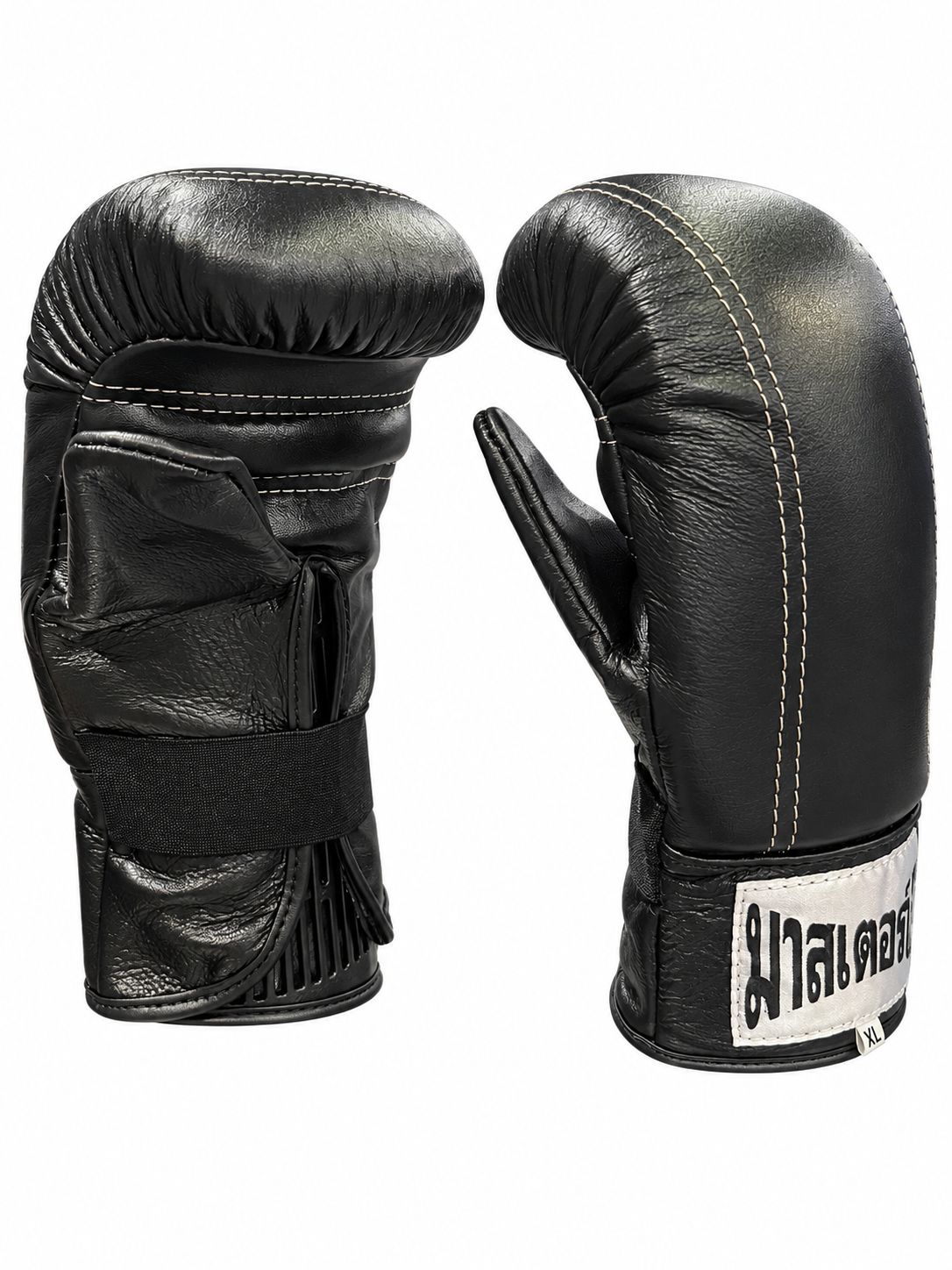 Guantes de saco Thaismai - Manoplas de cuero (Negro)
