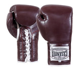 (NEW) Casanova® Boxing Professional Lace-Up Boxing Gloves - Burgundy
