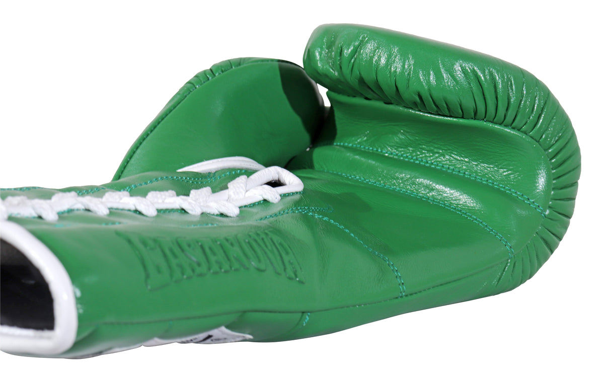 (NEW) Casanova® Boxing Professional Lace-Up Boxing Gloves - Green