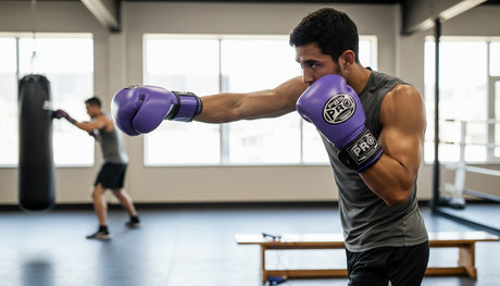 ProBoxing® Classic Leather Boxing Gloves - Training Gloves - Purple