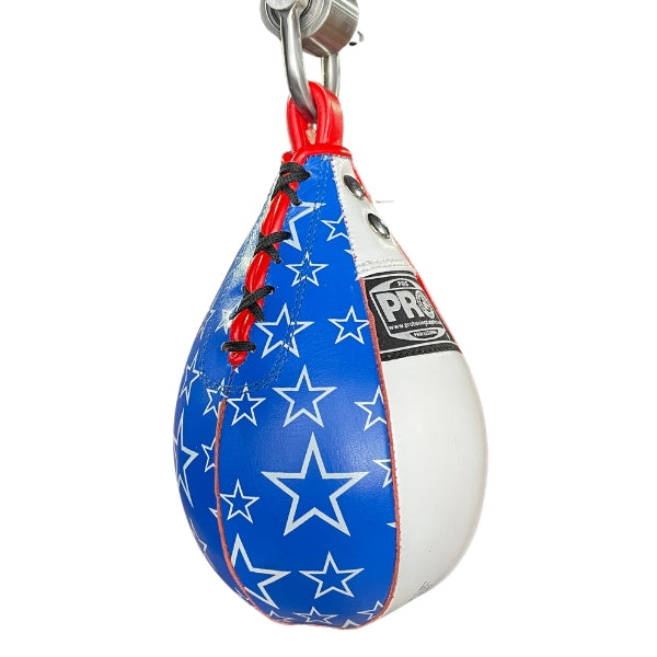 ProBoxing® Leather Speed Bag - Red, White & Blue - USA