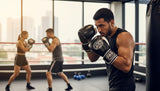 ProBoxing® Classic Leather Boxing Gloves - Training Gloves - Black & White