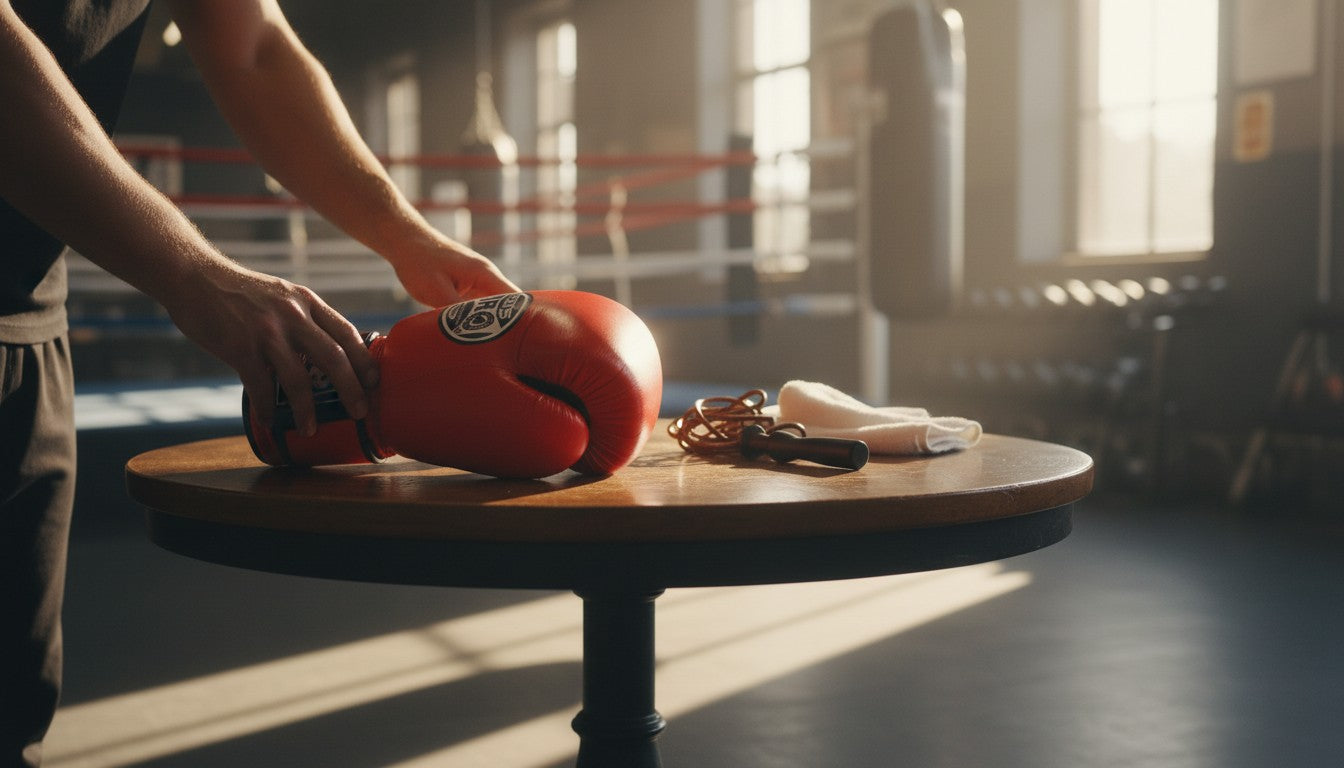 ProBoxing® Classic Leather Boxing Gloves - Training Gloves - Red & White