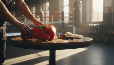 ProBoxing® Classic Leather Boxing Gloves - Training Gloves - Red & White