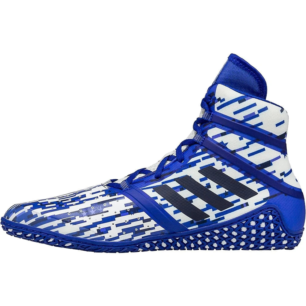 Adidas Flying Impact Wrestling Shoes - Camo Digital Print - Royal Blue