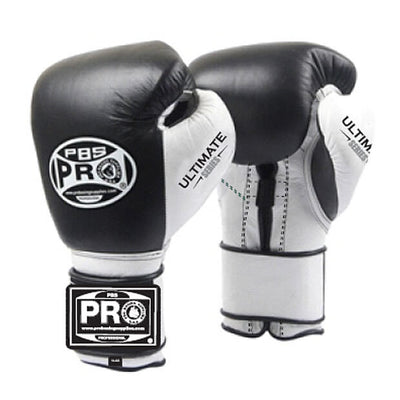 Pro Boxing® Ultimate Hook and Loop Boxing Gloves – Black/White