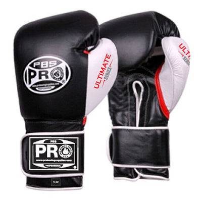 Pro Boxing® Ultimate Hook and Loop Boxing Gloves – Black/White/Red