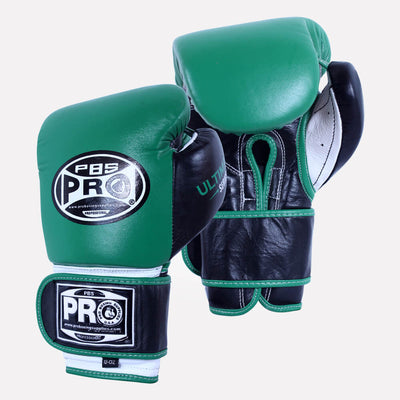 Pro Boxing® Ultimate Hook and Loop Boxing Gloves – Green/Black