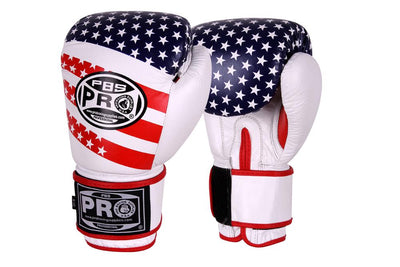 Pro Boxing® Classic Leather Training Gloves - USA Flag
