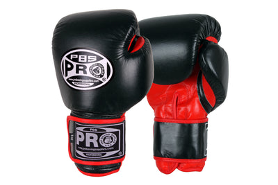 Pro Boxing® Classic Leather Training Gloves - Black/Red