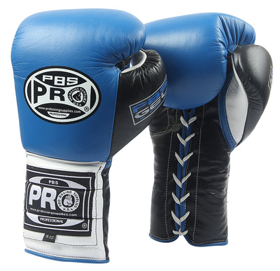 Pro Boxing® Series Gel Lace Gloves -  Blue/Black with Black Thumb