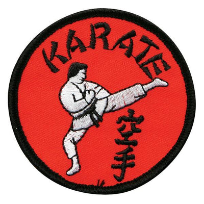 Black & Red Karate Circle Patch