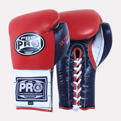 Pro Boxing® Ultimate Lace-Up Boxing Gloves – Red/Black