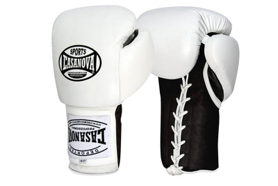 Casanova Boxing® Professional Lace Up Training Gloves - White